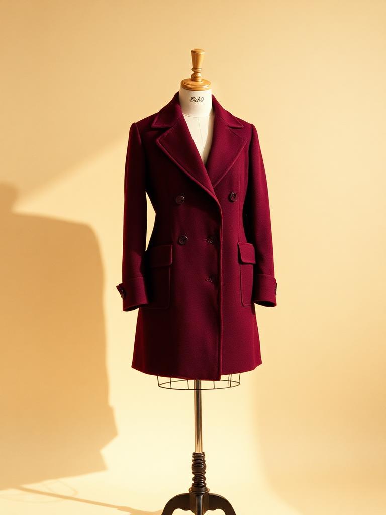 The Wren Overcoat — wine burgundy women's tailored wool overcoat