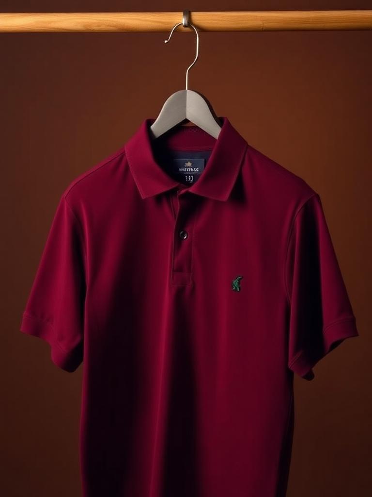 Ralph Lauren men's burgundy piqué cotton polo