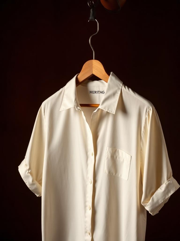 Drake's women's ivory silk camp-collar shirt