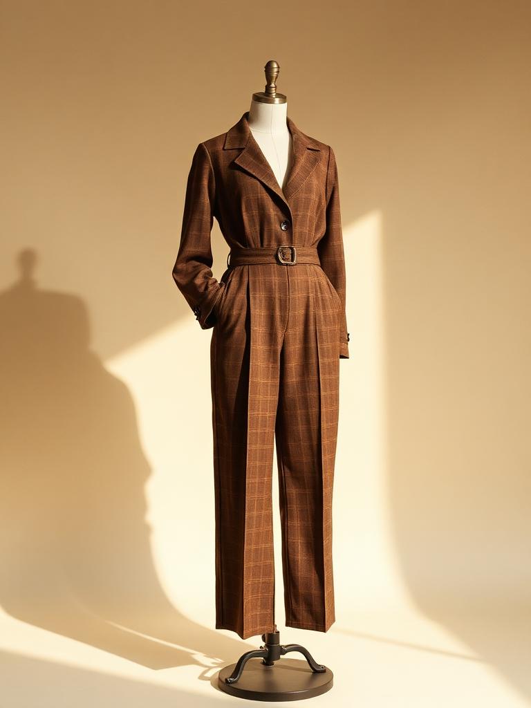 The Wealden Trouser — high-waisted brown wool flannel women's trousers