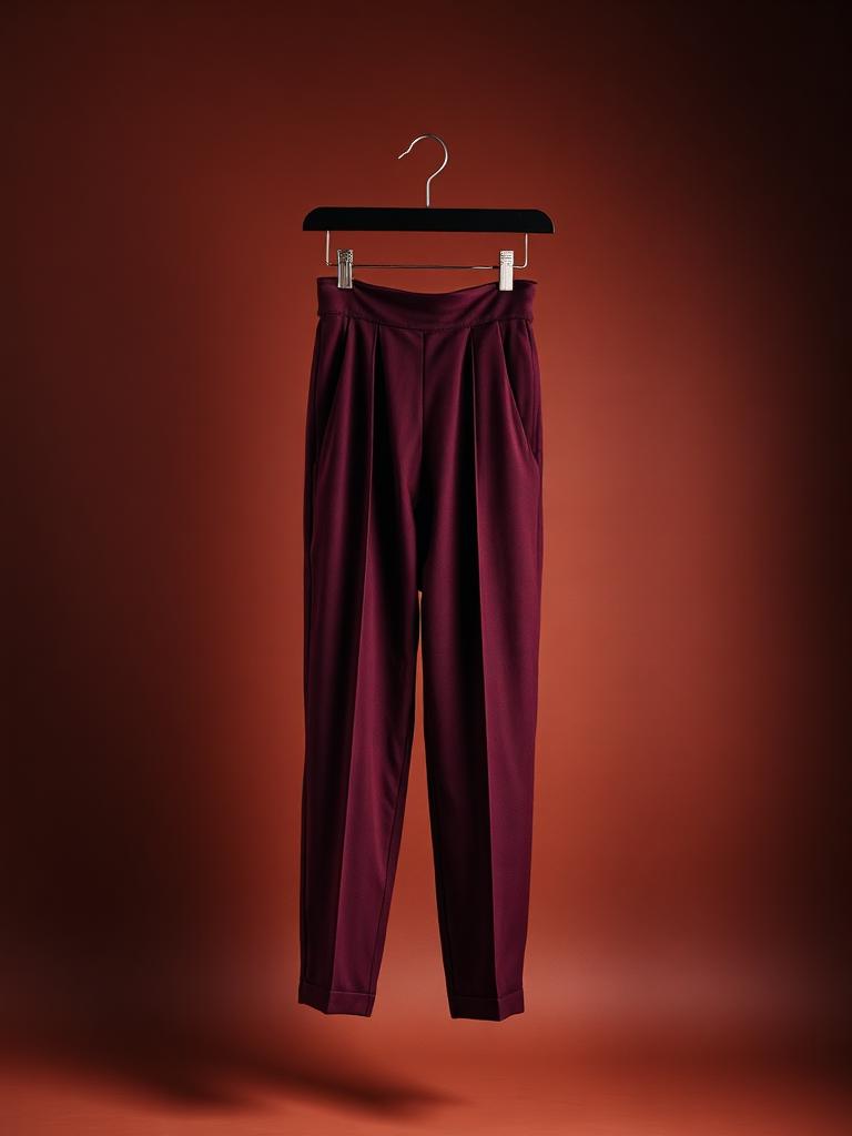 Brunello Cucinelli women's oxblood brushed flannel high-waist trouser