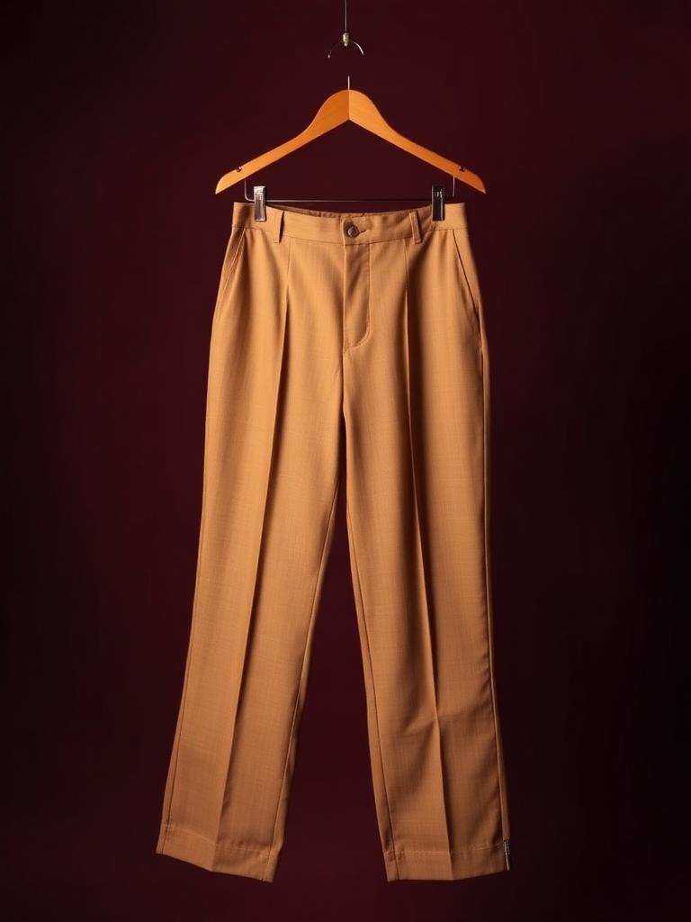 Ralph Lauren women's camel wide-leg wool flannel trouser